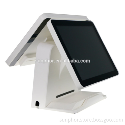SUP-SPOS507 15" dual screen pos system / touch screen ordering system / Windows & Linux